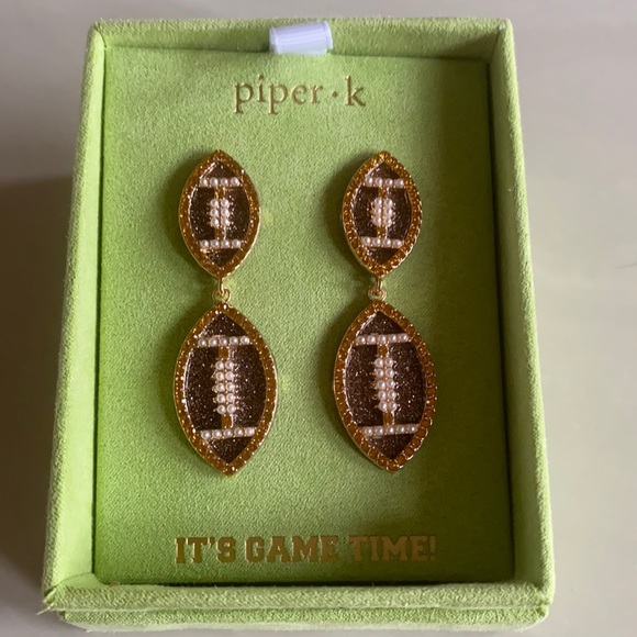 Football dangle earrings - Picture 1 of 6